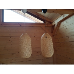 Lampa bambusowa wisząca sufitowa Boho